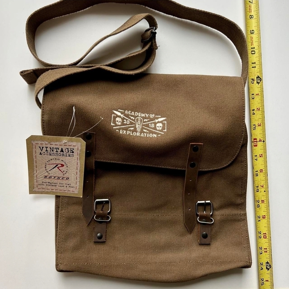Brown Canvas Messenger Bag